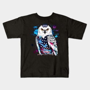 Patriotic Snowy Owl Kids T-Shirt